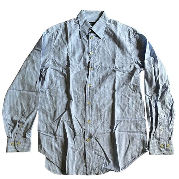 Emporio Armani Other - Emporio Armani Men's Blue Striped Long Sleeve Button-Up Shirt M